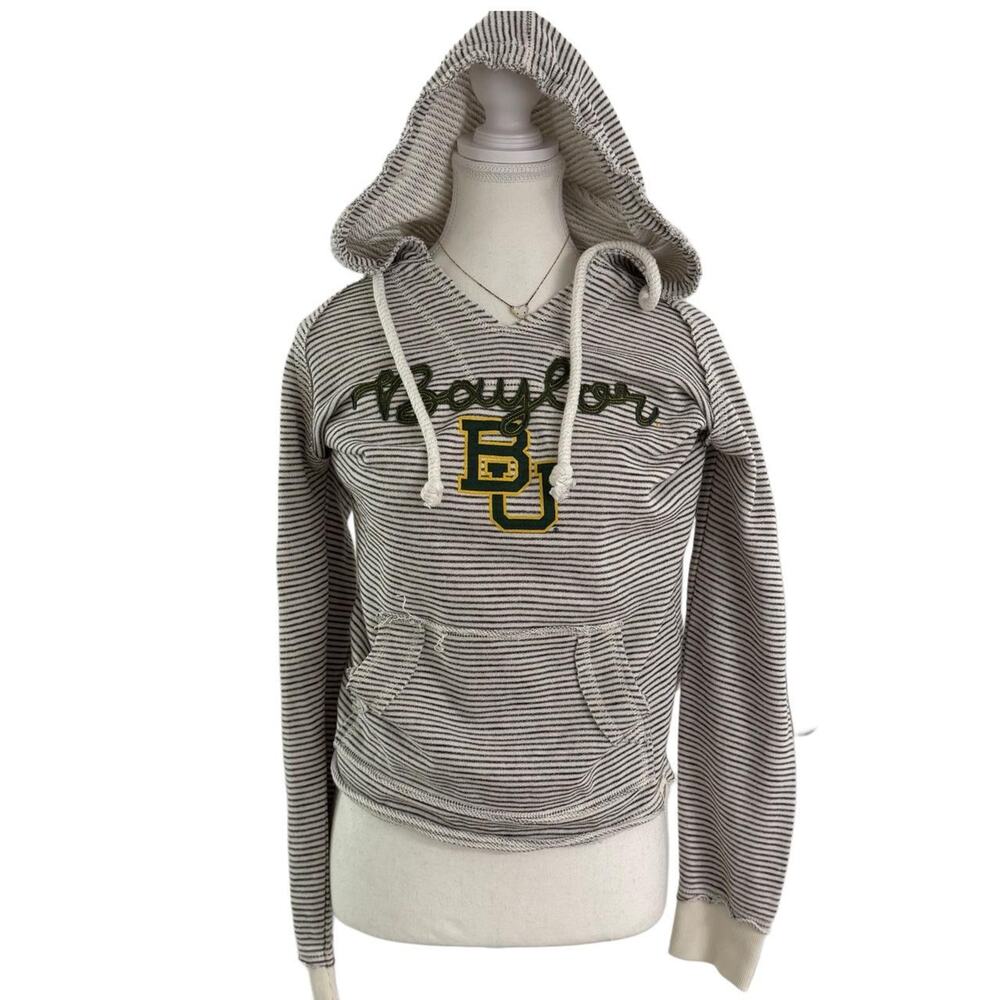 Baylor Blue 84 Vintage Striped University Hoodie Super Soft & Comfy Size Small